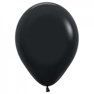11 Inch Round Black Sempertex Plain Latex Balloons UNINFLATED