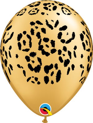 11 Inch Round Gold Leopard Spots Qualatex Printed Latex Balloons UNINFLATED