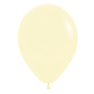 11 Inch Round Matte Pastel Yellow Sempertex Plain Latex Balloons UNINFLATED