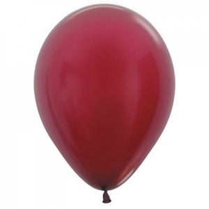 11 Inch Round Metallic Burgundy Sempertex Plain Latex Balloons UNINFLATED