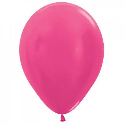 11 Inch Round Metallic Fuchsia Pink Sempertex Plain Latex Balloons UNINFLATED