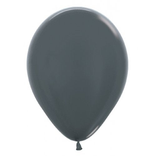 11 Inch Round Metallic Graphite Sempertex Plain Latex Balloons UNINFLATED