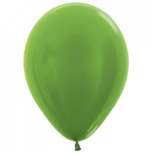 11 Inch Round Metallic Lime Green Sempertex Plain Latex Balloons UNINFLATED