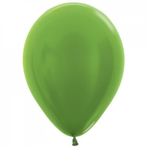 11 Inch Round Metallic Lime Green Sempertex Plain Latex Balloons UNINFLATED