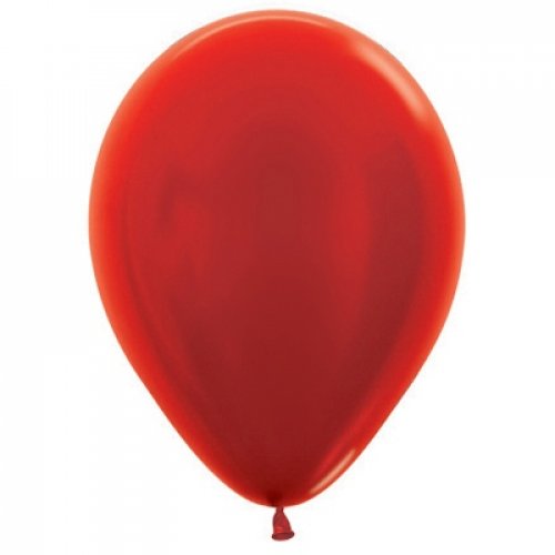 11 Inch Round Metallic Red Sempertex Plain Latex Balloons UNINFLATED