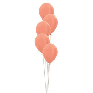 11 Inch Round Metallic Rose Gold Sempertex Plain Latex Balloons UNINFLATED