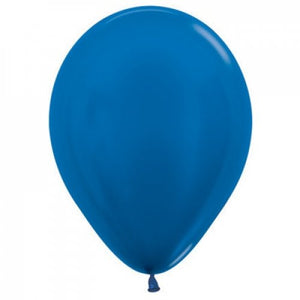 11 Inch Round Metallic Royal Blue Sempertex Plain Latex Balloons UNINFLATED