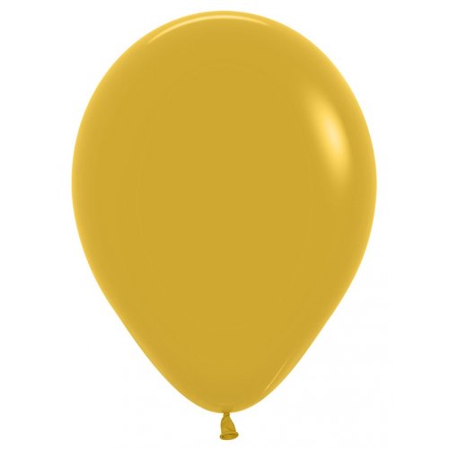 11 Inch Round Mustard Sempertex Plain Latex Balloons UNINFLATED
