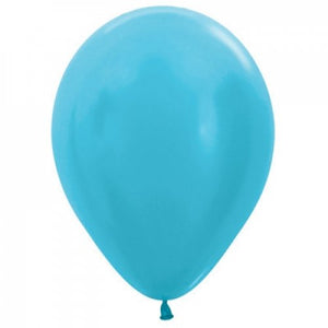 11 Inch Round Satin Caribbean Blue Sempertex Plain Latex Balloons UNINFLATED