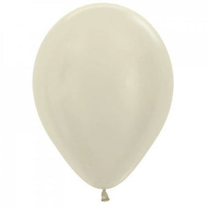 11 Inch Round Satin Ivory Sempertex Plain Latex Balloons UNINFLATED