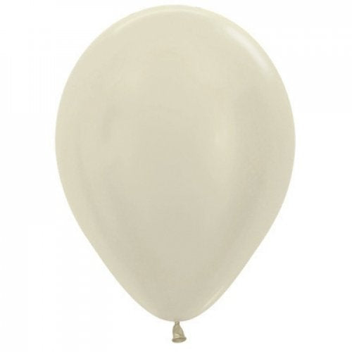 11 Inch Round Satin Ivory Sempertex Plain Latex Balloons UNINFLATED