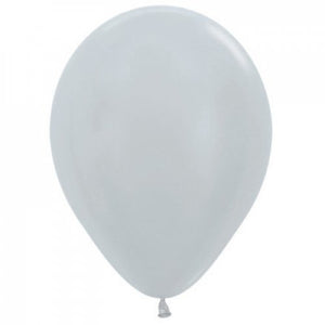 11 Inch Round Satin Silver Sempertex Plain Latex Balloons UNINFLATED