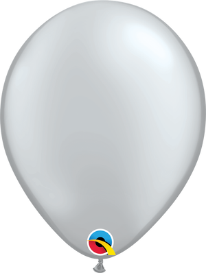 16 Inch Round Silver Qualatex Latex Balloons UNINFLATED