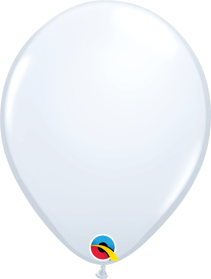 16 Inch Round White Qualatex Latex Balloons UNINFLATED