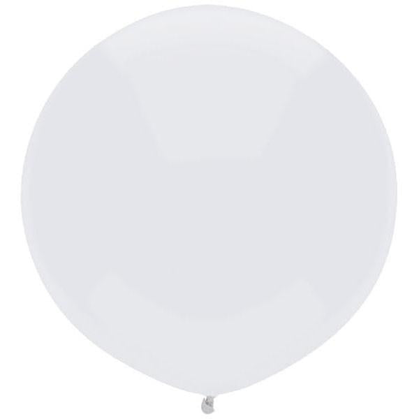 17 Inch Round Bright White Qualatex Latex Balloons UNINFLATED