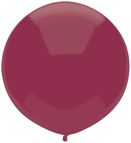 17 Inch Round Deep Burgundy Qualatex Latex Balloons UNINFLATED