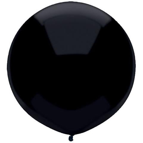 17 Inch Round Pitch Black Qualatex Latex Balloons UNINFLATED