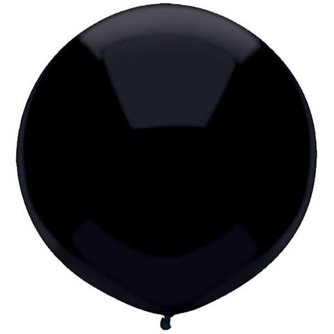 17 Inch Round Pitch Black Qualatex Latex Balloons UNINFLATED