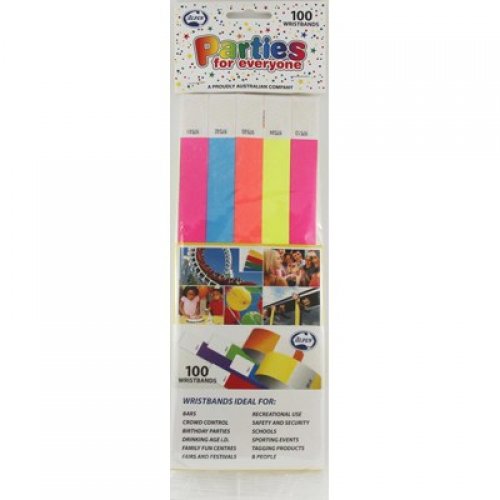 Assorted Colours Tyvek Wristbands Pack of 100