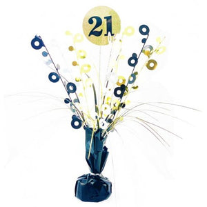 21st Birthday Black Gold Centrepiece Spray