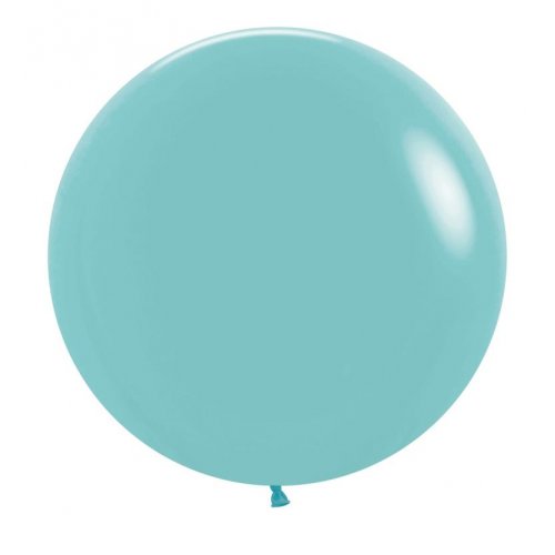 24 Inch (60 CM) Round Fashion Aquamarine Blue Sempertex Plain Latex Balloon UNINFLATED
