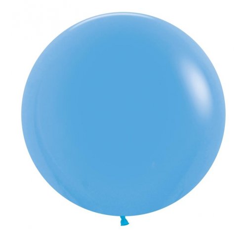 24 Inch (60 CM) Round Fashion Blue Sempertex Plain Latex Balloon UNINFLATED