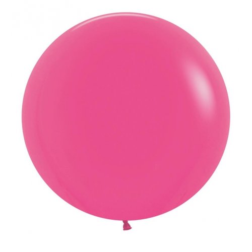 24 Inch (60 CM) Round Fashion Fuchsia Pink Sempertex Plain Latex Balloon UNINFLATED