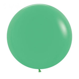 24 Inch (60 CM) Round Fashion Green Sempertex Plain Latex Balloon UNINFLATED