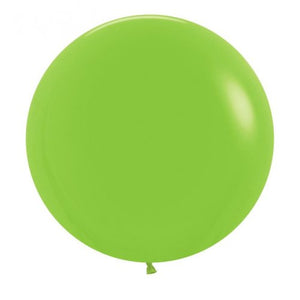 24 Inch (60 CM) Round Fashion Lime Green Sempertex Plain Latex Balloon UNINFLATED