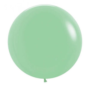 24 Inch (60 CM) Round Fashion Mint Green Sempertex Plain Latex Balloon UNINFLATED