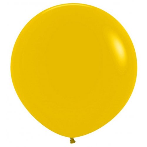 24 Inch (60 CM) Round Fashion Mustard Sempertex Plain Latex Balloon UNINFLATED