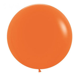24 Inch (60 CM) Round Fashion Orange Sempertex Plain Latex Balloon UNINFLATED