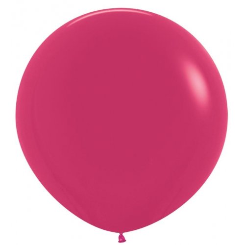 24 Inch (60 CM) Round Fashion Raspberry Pink Sempertex Plain Latex Balloon UNINFLATED