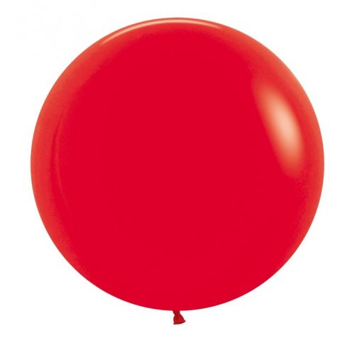 24 Inch (60 CM) Round Fashion Red Sempertex Plain Latex Balloon UNINFLATED