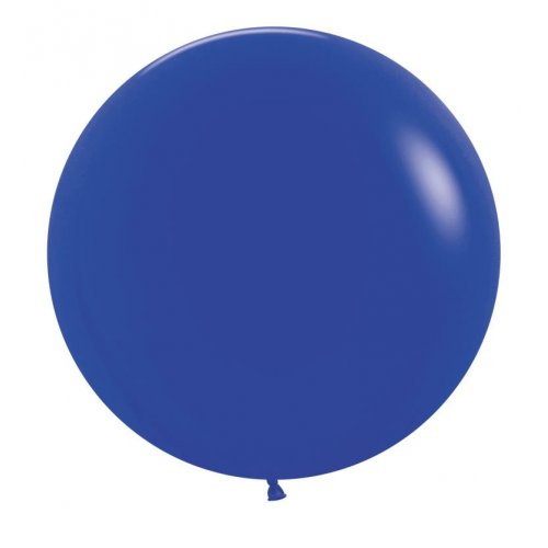 24 Inch (60 CM) Round Fashion Royal Blue Sempertex Plain Latex Balloon UNINFLATED