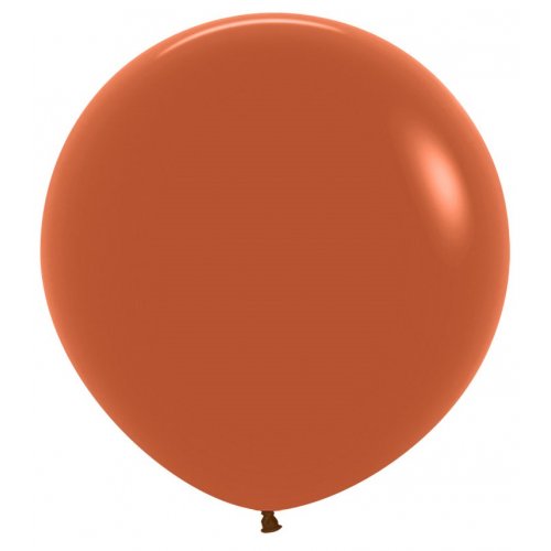 24 Inch (60 CM) Round Fashion Terracotta Sempertex Plain Latex Balloon UNINFLATED