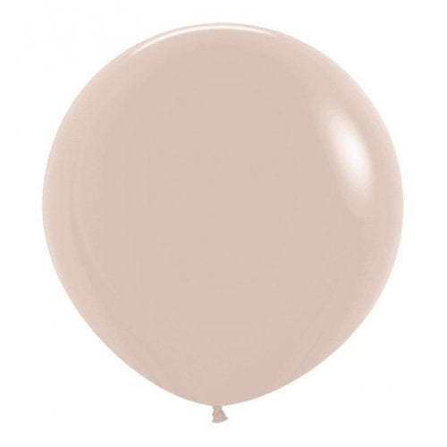 24 Inch (60 CM) Round Fashion White Sand Sempertex Plain Latex Balloon UNINFLATED