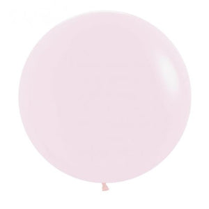 24 Inch (60 CM) Round Matte Pastel Pink Sempertex Plain Latex Balloon UNINFLATED