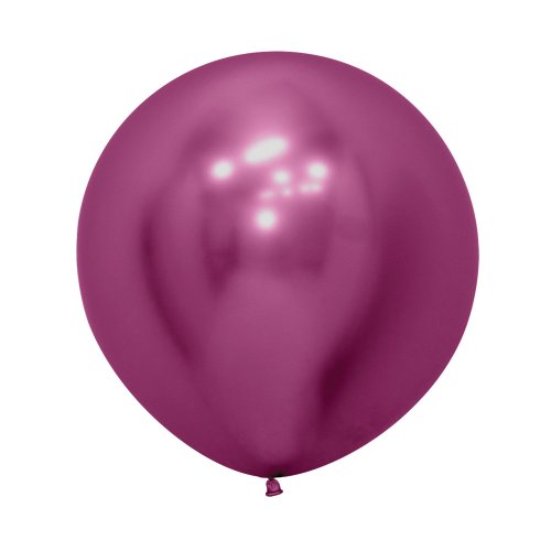 24 Inch (60 CM) Round Reflex Fuchsia Sempertex Plain Latex Balloon UNINFLATED