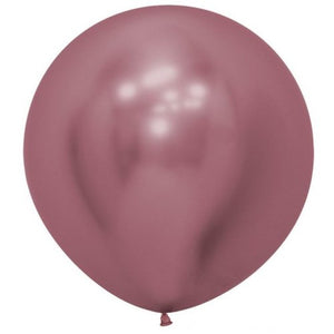 24 Inch (60 CM) Round Reflex Pink Sempertex Plain Latex Balloon UNINFLATED