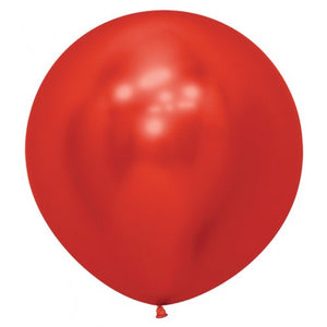 24 Inch (60 CM) Round Reflex Red Sempertex Plain Latex Balloon UNINFLATED