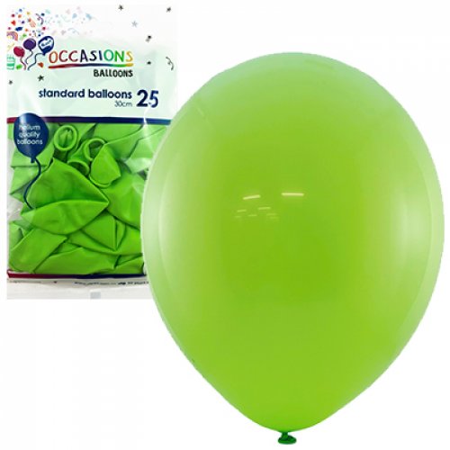 30cm Lime Balloons - Pack of 25