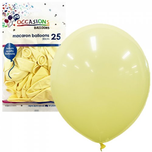30cm Macaron Lemon Balloons - Pack of 25