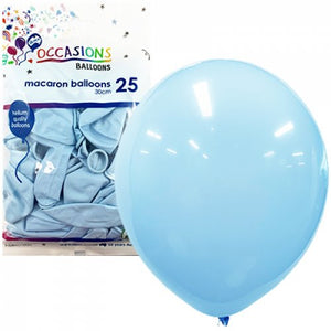 30cm Macaron Light Blue Balloons - Pack of 25