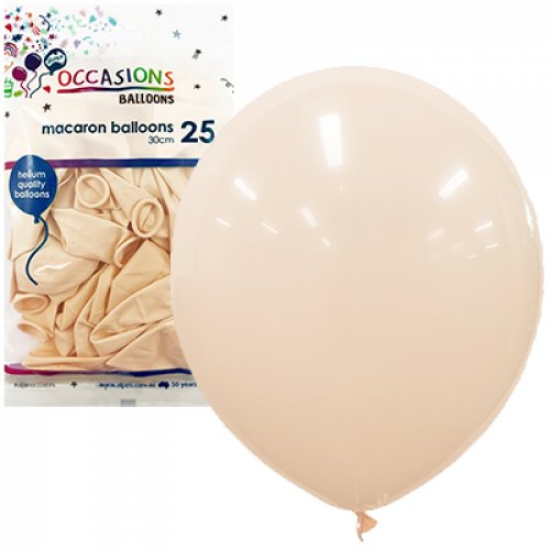 30cm Macaron Peach Balloons - Pack of 25