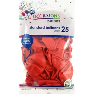 30cm Red Balloons - Pack of 25