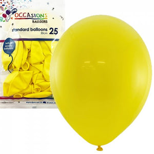 30cm Yellow Balloons - Pack of 25