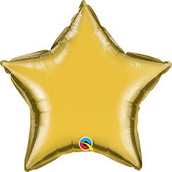 36" Star Metallic Gold Plain Foil Balloon UNINFLATED