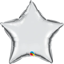 36" Star Silver Plain Foil Balloon UNINFLATED