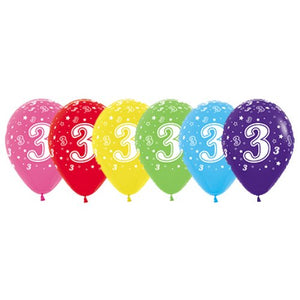 11 Inch Printed 3 Fashion Assorted Sempertex Latex Balloon UNINFLATED
